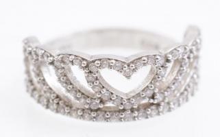 Ezüst(Ag) koronás gyűrű, Pandora jelzéssel, méret: 57, bruttó: 3,13 g