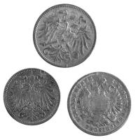 Ausztria 1885. 1kr Cu + 1901. 1h Br + 1912. 2h Br T:2-3
Austria 1885. 1 Kreuzer Cu + 1901. 1 Heller...