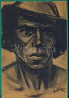 Ruszkay György (1924-1998): Portré, tempera, papír; szignált 20x30cm