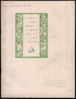 1899 A Szegedi Képzőművészeti Társulat első vidéki kiállítása. Kiadja: Magyar Géniusz a Nemzeti Szalon hivatalos közlönye, 1899. március 12. Korabeli reklámokkal. Számos illusztrációval,  közte Körösfői Kriesch Aladár, Glatz Oszkár, Iványi-Grünwald Béla, Basch Árpád és mások műveinek reprodukcióival, hajtásnyommal. Bp., Kosmos, 16 sztl. lev.