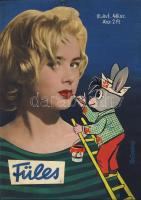 1959 Ruszkay György (1924-1998): Füles magazin címlap terv, vegyes technika,  szignált 22x30cm