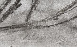 Kmetty jelzéssel: Utcarészlet. Kréta, papír. 29,5x42 cm