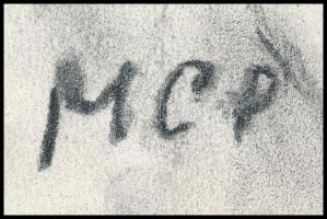 MCP jelzéssel: Támaszkodó hölgy. Szén, papír. 29,5x40 cm