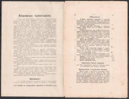 cca 1904 Magyar Országos Méhészeti Egyesület nyomtatványai 3 db: 
1904. évi árjegyzék méhkaptárokró...