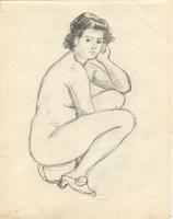 Mihalovits Miklós (1888-1960): Vázlat ceruza, papír, 22x28cm