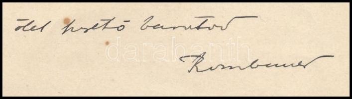 1900 Brassó, Rombauer Emil (1854-1914) a Brassói M. Kir. Állami Főreáliskola igazgatójának saját kéz...