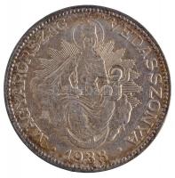 1938. 2P Ag "Madonna" T:2,2- patina Adamo P7