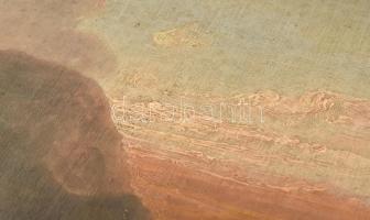 Telepy Károly (1828-1906): Hegyvidéki naplemente. Olaj, vászon. Jelezve balra lent: Telepy K 891. Há...