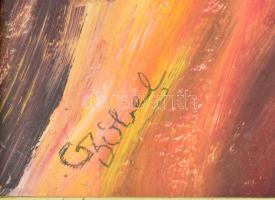 Czóbel jelzéssel: Portré. Olaj, papír. Üvegezett fa keretben. 40x40 cm