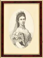 Jelzés nélkül: Erzsébet királyné. Rézmetszet, papír, paszpartuban, üvegezett keretben, 16×23,5 cm