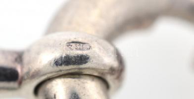 Ezüst(Ag) karkötő, ásvány gyöngyökkel, jelzett, h: 21 cm, bruttó: 21,87 g