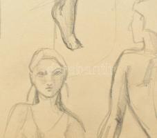 Medveczky jelzéssel: Alakok. Ceruza, farost. 49,5x31,5 cm