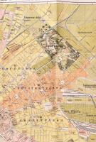 1896 Budapest Székesfőváros Tervrajza, és Útmutatója, a térkép hátoldalán az Ezredéves Országos Kiál...