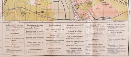 1896 Budapest Székesfőváros Tervrajza, és Útmutatója, a térkép hátoldalán az Ezredéves Országos Kiál...