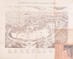 1896 Budapest Székesfőváros Tervrajza, és Útmutatója, a térkép hátoldalán az Ezredéves Országos Kiál...