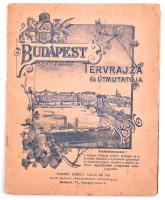 1896 Budapest Székesfőváros Tervrajza, és Útmutatója, a térkép hátoldalán az Ezredéves Országos Kiál...