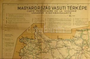 cca 1947 Magyarország vasuti térképe. Carte Ferroviaire de La Hongrie. Ungarn Eisenbahnkarte, 1:500....