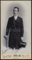 1903 Ajtay K. Barna miniszteri tanácsos, Uher Ödön budapesti műtermében készült keményhátú fotó, 20,5x11 cm