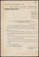 1947 Darvas József (1912-1973) író, publicista, építés és közmunkaügyi miniszter aláírása Major Máté (1904-1986) Kossuth-díjas magyar építész részére írt hivatalos levélen, melyben a felállítandó Építéstudományi Tanács elnökségi tagságára kéri fel.