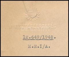 1948 Dobi István (1898-1968) miniszterelnök aláírt kinevezése a Magyart Tudományos Tanács tagságára ...