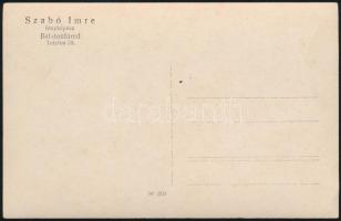 cca 1920 Csoportkép, Szabó Imre balatonfüredi fényképész fotólapja, 9x14 cm