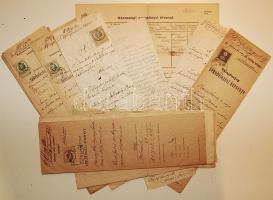 1880-1940 13 db okmány csaknem mind okmánybélyegekkel