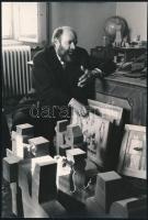 1974 Schéner Mihály festőmész dedikált fotója a fotón szintén szereplő  Major Máté (1904-1986) Kossu...