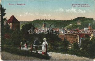 Brassó, Kronstadt, Brasov; Részlet az áttörésről / Partie vom Durchbruch / promenade (képeslapfüzetből / from postcard booklet)