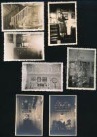cca 1930-1950 Régi lakásbelsők, 7 db fotó, 6×9 cm