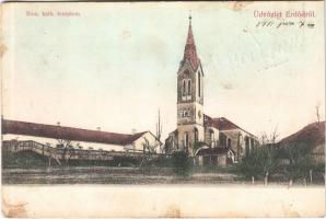 1911 Erdőd, Károlyierdőd, Ardud; Római katolikus templom. Fecser János kiadása / Catholic church (vágott / cut)