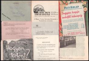 Vegyes papírrégiség tétel, közte meghívók, szórólapok, értesítő