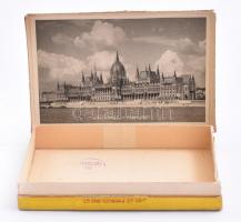 Ghiubek címeres papírdoboz, ceruzás ráírás nyomával, 7×11×1,5 cm