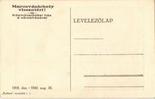 Marosvásárhely, Targu Mures; Közművelődési ház a városházával "Marosvásárhely visszatért!"...