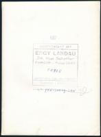Ergy Landau (1896-1967) magyar származású francia fotográfus 3 db pecséttel jelzett távol-keleti műv...