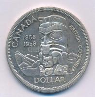 Kanada 1958. 1$ Ag Brit-Kolumbia-Totemoszlop T:2 Canada 1958. 1 Dollar Ag British Columbia-Totem Pole C:XF Krause KM#55