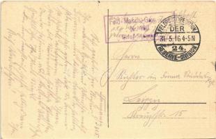 1916 Maschinengewehr-Kompagnie im Schützengraben / WWI German military, soldiers with machine guns i...