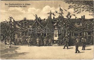 1916 Der Gedenkstein in Libau (Enthüllt den 7 Mai 1916) / WWI German military art postcard, monument (EK)