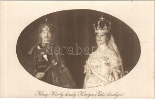 1917 König Karl, Königin Zita / Károly király és Zita királyné / Charles I of Austria and Queen Zita. B.K.W.I. Koller tanár utóda Szenes
