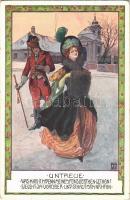 1917 Untreue / Romantic couple, lady art postcard. B.K.W.I. 457-4. (EB)