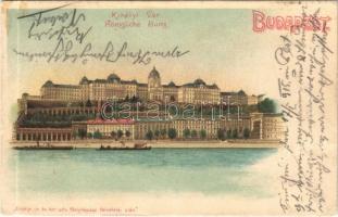 1915 Budapest I. Királyi vár. Erdélyi cs. és kir. udvari fényképész felvételei után. Art Nouveau, litho + K.u.K. Bahnhof-Kommando Kőbánya felső p.u. (ázott / wet damage)