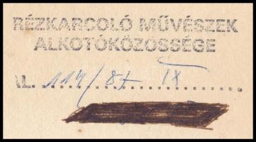 Tulipán László (1943-2007): Hazafelé. Rézkarc, papír, számozott (29/100), jelzett, hátoldalán Rézkar...