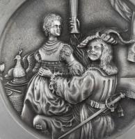 3 WMF ón tányér Rembrandt, Hals, Sorgh. Jelzettek. / 3 tin plates d: 13,5 cm