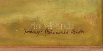 Iványi Grünwald Béla jelzéssel: Virágcsendélet. Olaj, vászon. Javított. Fa keretben. 85x57 cm