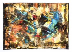 J Pollock jelzéssel: Kompozíció. Olaj, papír. 39x58,5 cm