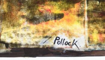 J Pollock jelzéssel: Kompozíció. Olaj, papír. 39x58,5 cm