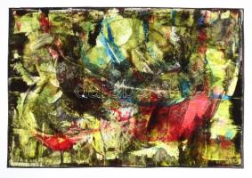 J Pollock jelzéssel: Absztrakt kompozíció. Olaj, papír. 39,5x58,5 cm