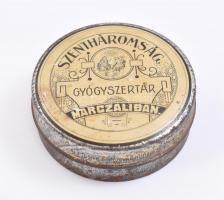 Szentháromság Gyógyszertár Marcaliban fém dobozka, d: 6 cm