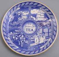 Ringtons porcelán a tea története tál. Matricás, jelzett, hibátlan. / Story of tea plate: 25,5 cm