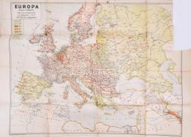 cca 1915 Európa Hadi Térképe, 1:5000000, Stoits György kiadása, szakadásokkal, jobb felső sarka hiányzik, 75,5x112 cm