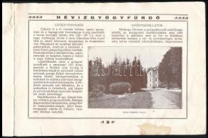 cca 1920 Hévíz Gyógyfürdő, utazási prospektus, foltos, sérült, 12p